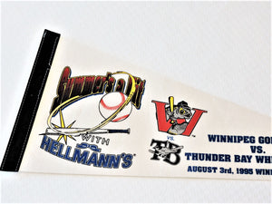 Pennant Flag - Winnipeg Goldeyes vs. Thunder Bay Whiskey Jacks