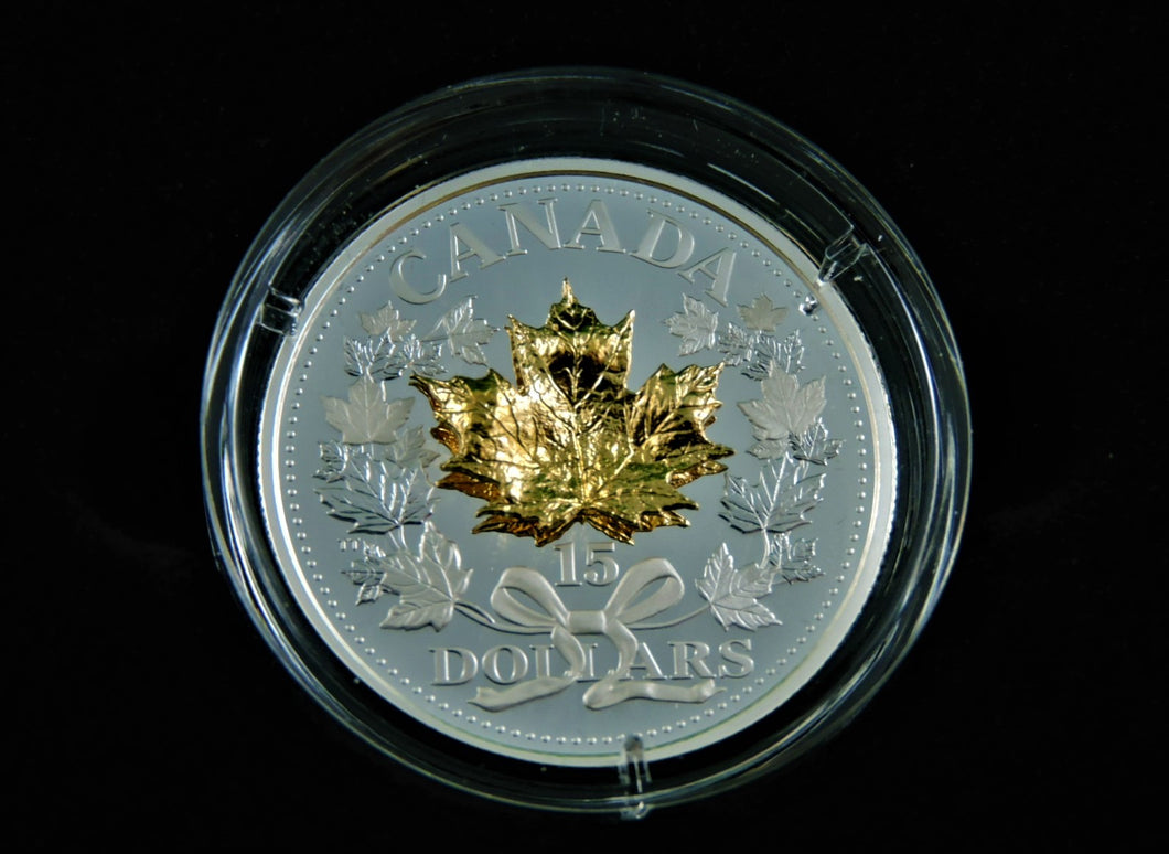 Currency - Silver Coin - $15 - 2019 - RCM - Golden Maple Leaf