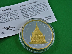 Currency - Silver Coin - $1 - 2016 - RCM - Library of Parliament - Renewed Silver Dollar