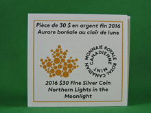 Load image into Gallery viewer, Currency - Silver Coin - $30 - 2016 - RCM - Northern Lights in the Moonlight
