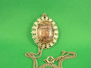 Jewelry - Brown Mottled Natural Stone Necklace