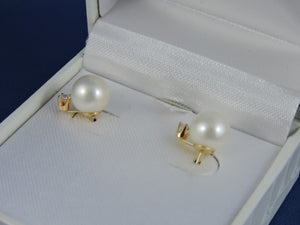 Jewelry - Pearl and Diamond Stud Earrings Set - Bella Pearls