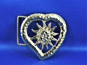 Belt Buckle - Heart Shaped with Sun