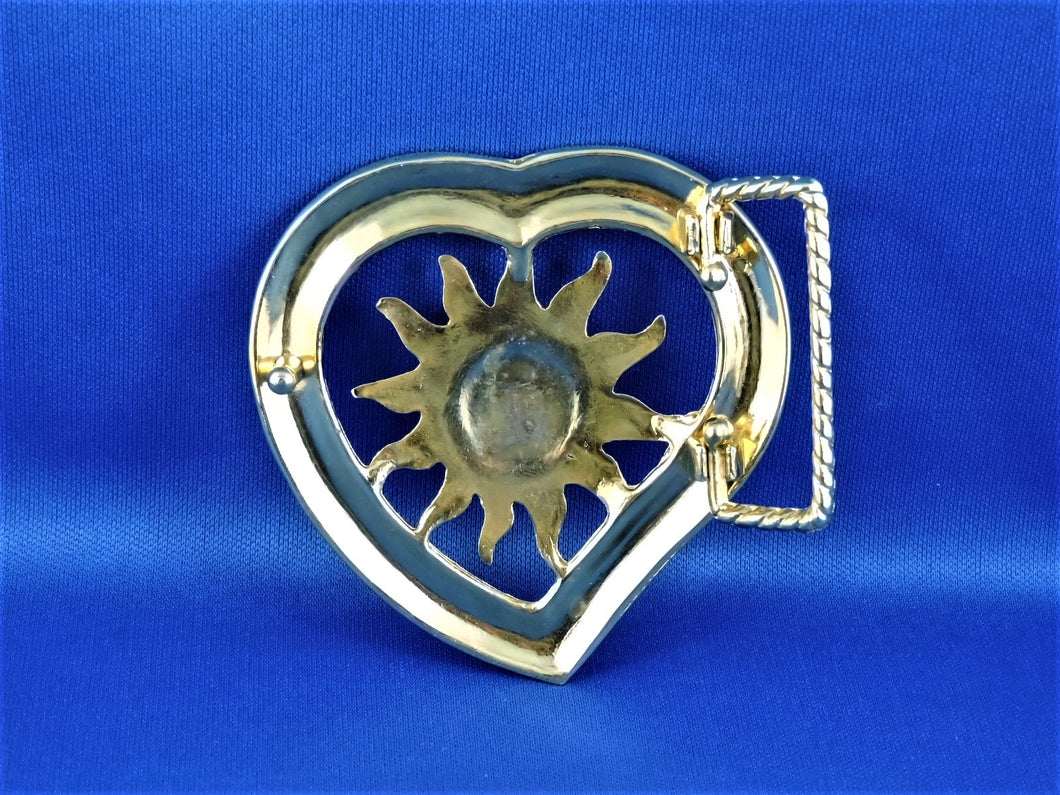 Belt Buckle - Heart Shaped with Sun