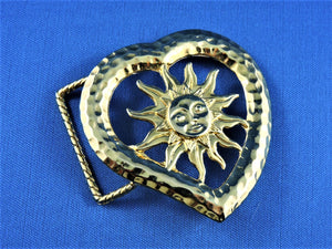 Belt Buckle - Heart Shaped with Sun