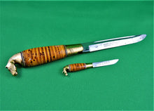 Load image into Gallery viewer, Knife - Iisakki Jarvenpaa Oy 2 Piece Horsehead Puukko Knife Set
