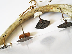 Inuit Art - Ulus Hanging From Whale Bone